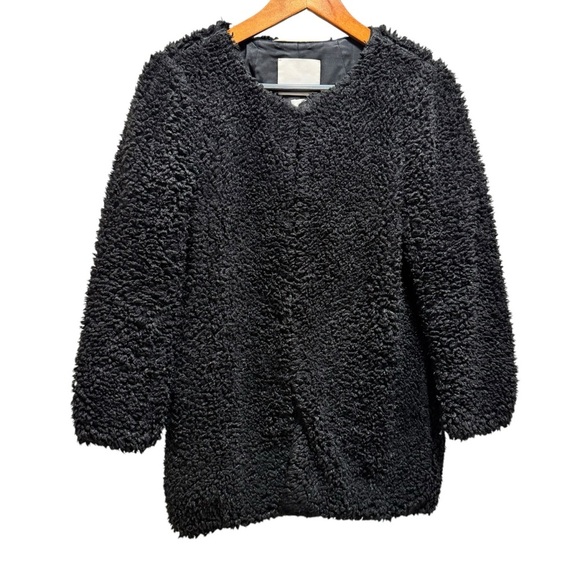 Aritzia Wilfred Black Laboratoire Teddy Sherpa Coat Size Small Oversized - Picture 3 of 16